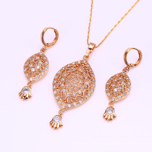 62006 Latest gold jewellery designs vogue oval shaped 18k gold plated jewelry set